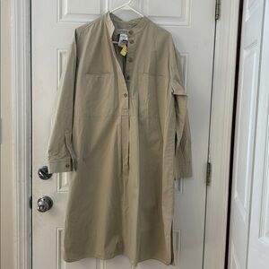 MaxMara Weekend 100% cotton Khaki Shirt Dress Sz 14